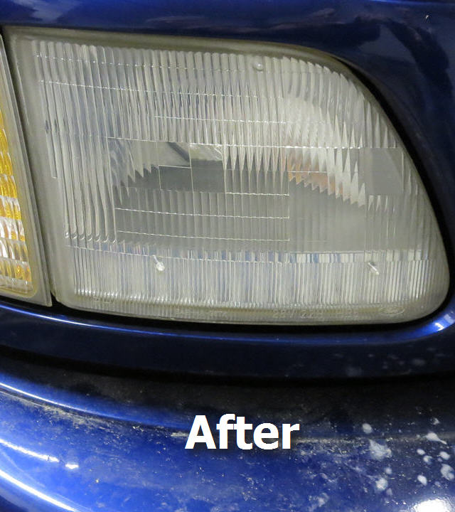 ford f150 truck headlight after restoration