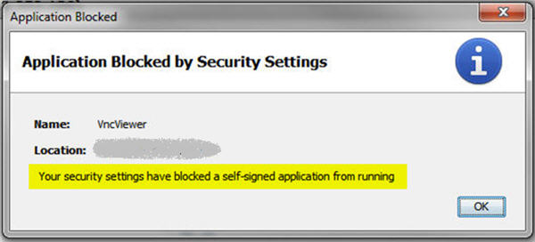 Your Security Settings Have Blocked A Self-Signed Application From Running